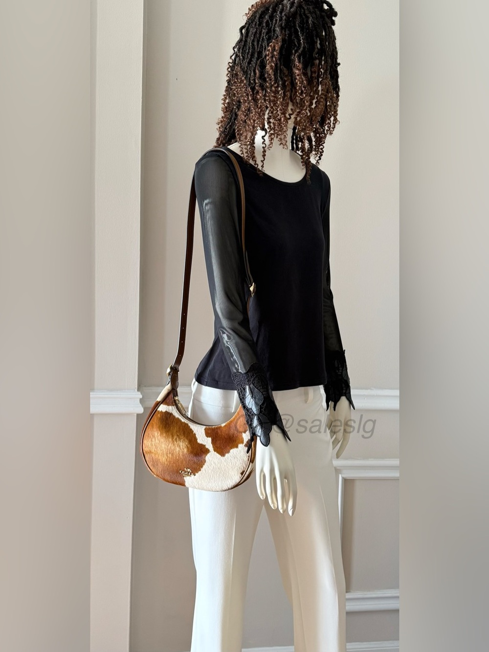 NWT Coach Emily Shoulder & Crossbody Bag In Haircalf With Cow Print Gold CDX23 - Picture 5 of 15